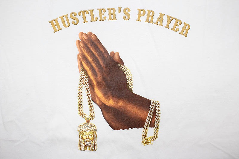 CLASSIC MATERIAL NY HUSTLER'S PRAYER T-SHIRT (WHITE)