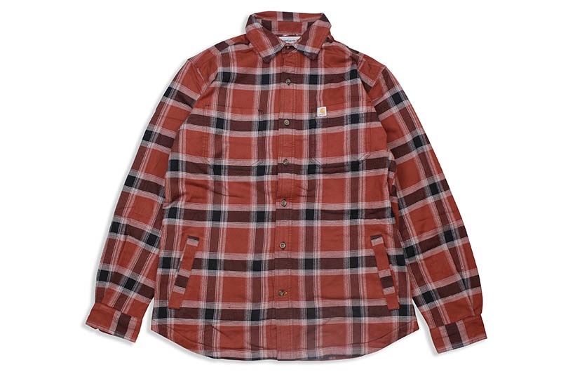 Carhartt RUGGED FLEX RELAXED FIT FLANNEL FLEECE-LINED PLAID SHIRT (104450/R18:IRON ORE)