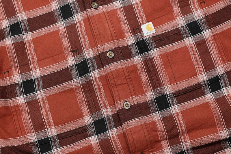 Carhartt RUGGED FLEX RELAXED FIT FLANNEL FLEECE-LINED PLAID SHIRT (104450/R18:IRON ORE)