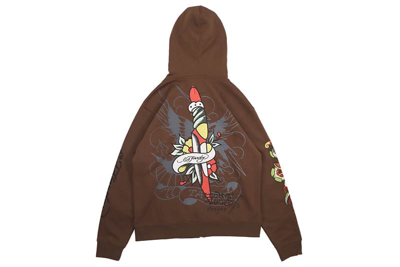 ED HARDY EAGLE TIGER ZIP-UP HOODIE (COCOA) EHM1301-61