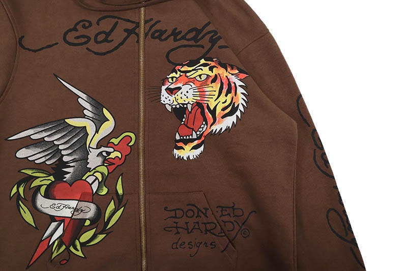 ED HARDY エドハーディ　スタジャン　タトゥー　スウェット地　y2k ED HARDY エドハーディ スタジャン タトゥー スウェット地 y2k
