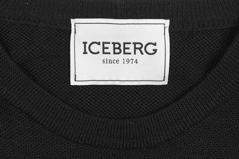 ICEBERG LARGE LOGO KNIT SWEATER (BLACK)