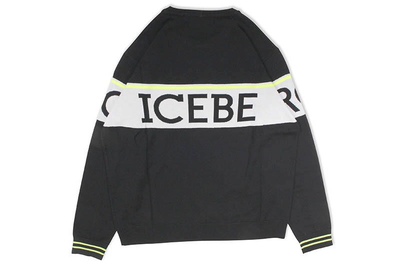 ICEBERG LARGE LOGO KNIT SWEATER (BLACK)