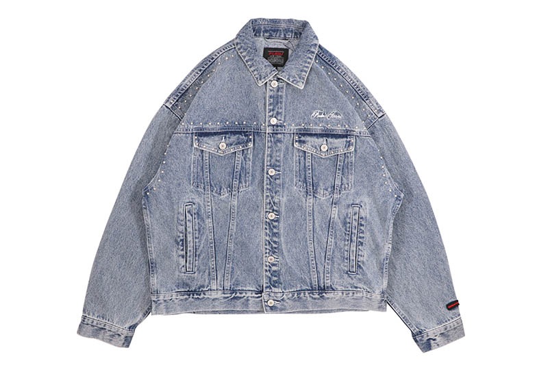 FUBU STUDS DENIM JACKET (FAM-52309:L. BLUE)