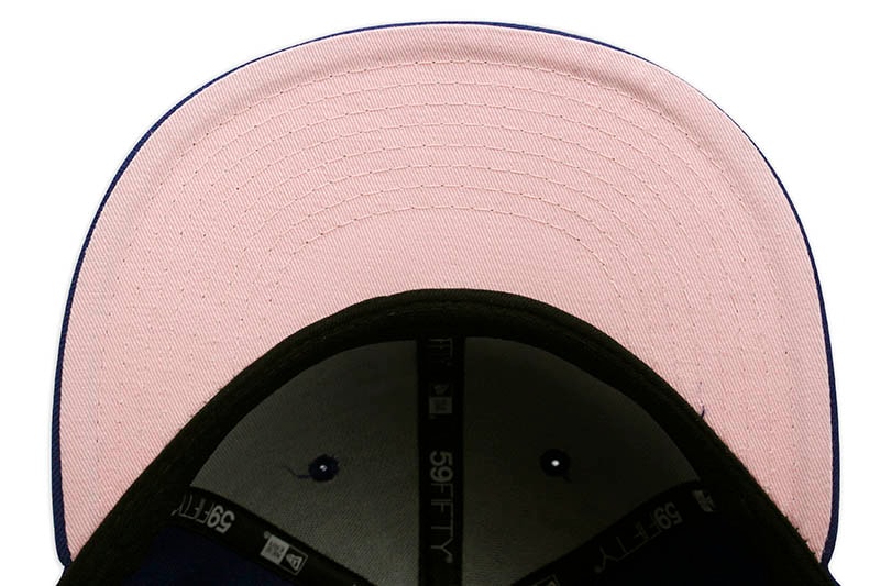 NEW ERA LOS ANGELES DODGERS 59FIFTY FITTED CAP (PALM TREE/PINK UNDER VISOR/DARK ROYAL)