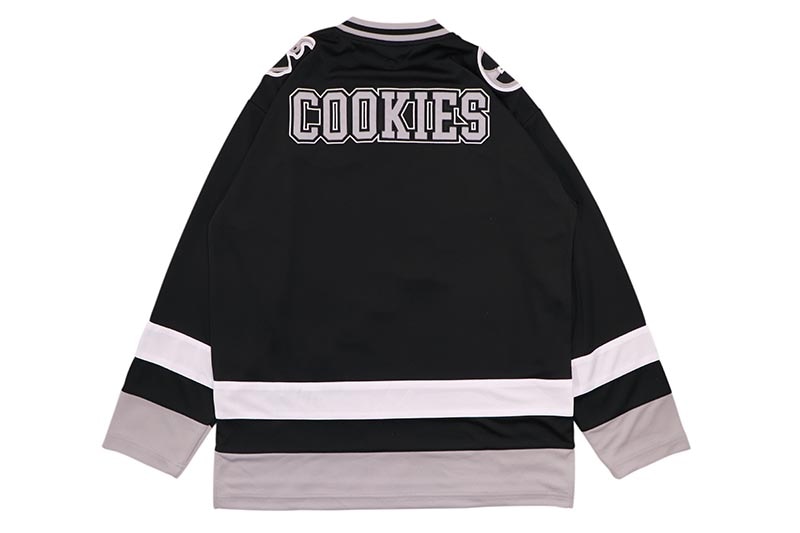 COOKIES X SHORELINE MAFIA THIN ICE HEAVY MESH HOCKEY JERSEY (BLACK
