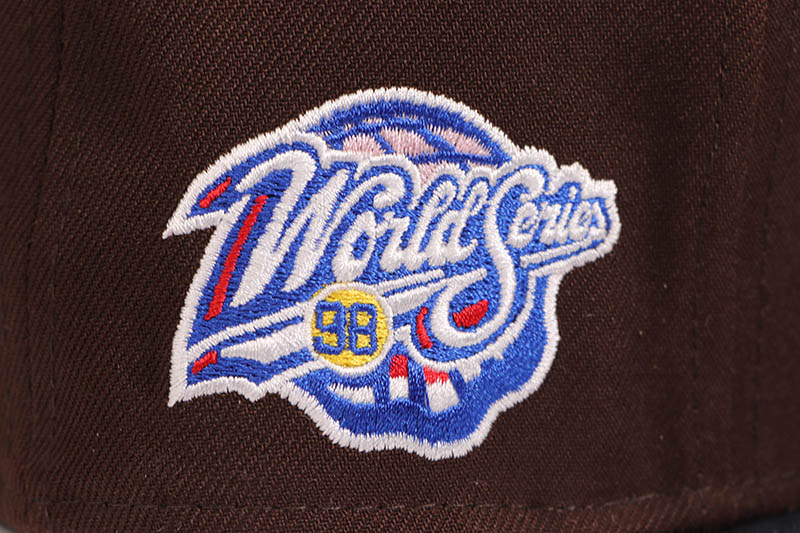 NEW ERA SAN DIEGO PADRES 59FIFTY FITTED CAP (1998 WORLD SERIES CUSTOM SIDE PATCH/GREY UNDER VISOR/BURNTWOOD NAVY) 70945496