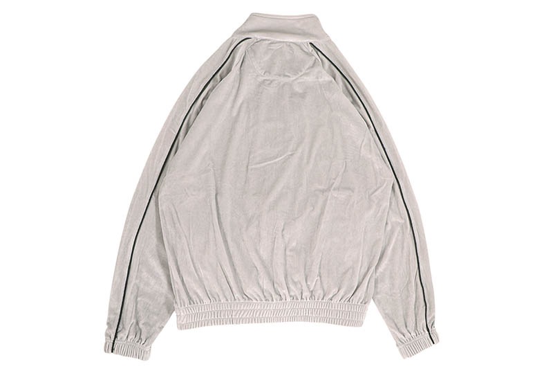 PRO CLUB COMFORT VELOUR TRACK JACKET (SILVER/BLACK) 16PC0303