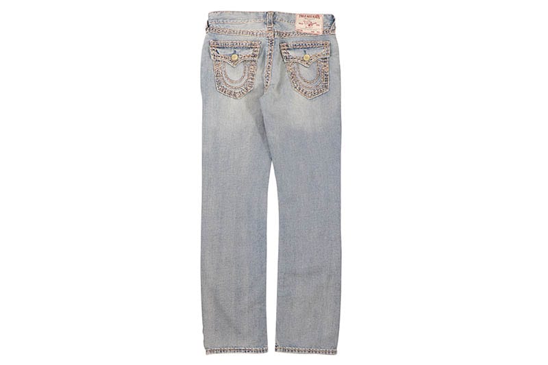 TRUE RELIGION RICKY MARLED SUPER QT FLAP JEAN 34 (109262:LIGHT WASH)