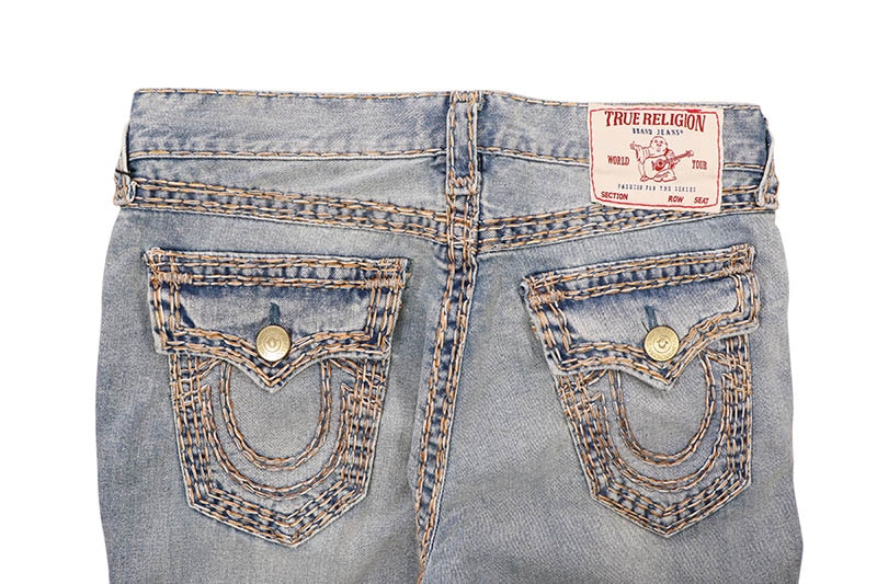 TRUE RELIGION RICKY MARLED SUPER QT FLAP JEAN 34 (109262:LIGHT WASH)