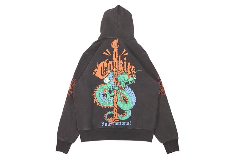 COOKIES WORLD ON FIRE PULLOVER FLEECE HOODIE (BLACK) CM253HFC05