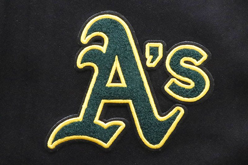 PRO STANDARD OAKLAND ATHLETICS VARSITY JACKET (LOA631909:BLACK)
