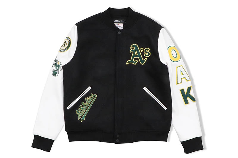 PRO STANDARD OAKLAND ATHLETICS VARSITY JACKET (LOA631909:BLACK)