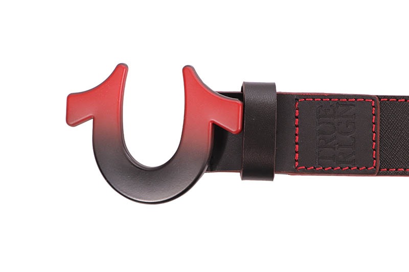TRUE RELIGION LUCKY OMBR��� HORSESHOE BELT (TRH302849:BLACK)