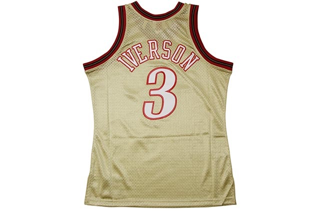 MITCHELL & NESS ALLEN IVERSON ROAD GOLD SWINGMAN JERSEY(PHILADELPHIA 76ERS/97-98/GOLD)