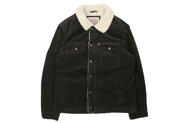 LEVI'S CORDUROY SHERPA LINED TRUCKER JACKET (LM8RC530:OLIVE)