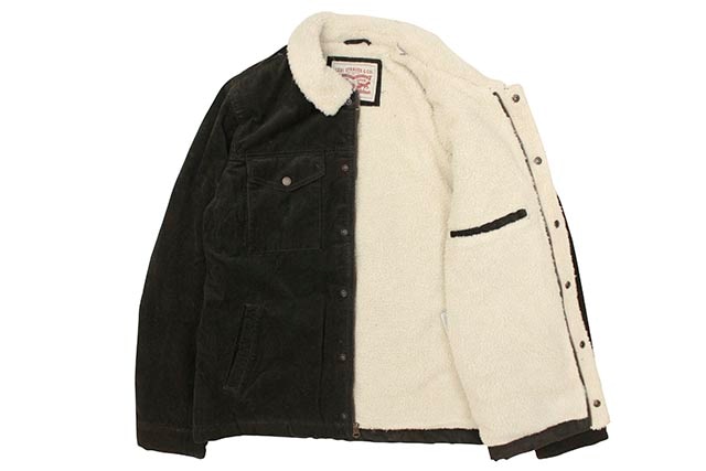 LEVI'S CORDUROY SHERPA LINED TRUCKER JACKET (LM8RC530:OLIVE)