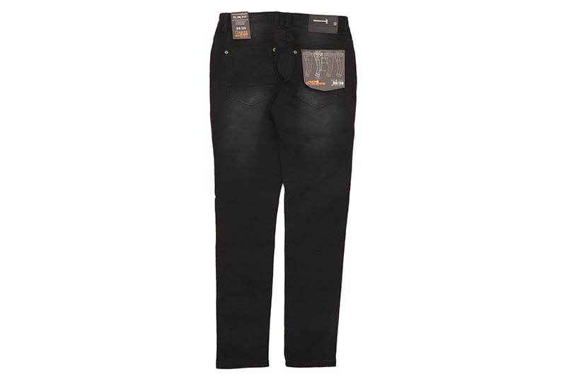 COPPER RIVET RIPPED SLIM FIT JEANS (333042-BKS:BLACK) | Brand,A-F