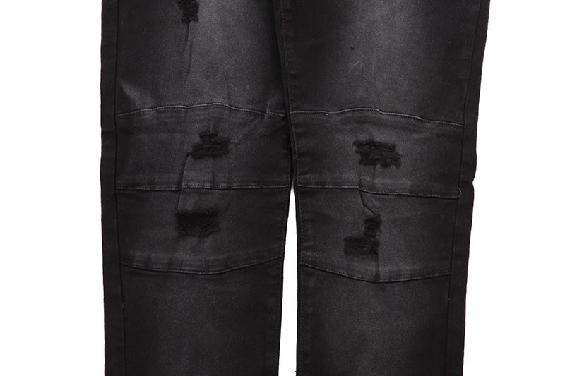 COPPER RIVET RIPPED SLIM FIT JEANS (333042-BKS:BLACK) | Brand,A-F 