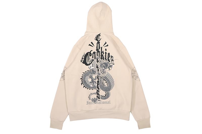 COOKIES WORLD ON FIRE PULLOVER FLEECE HOODIE (NATURAL) CM253HFC05