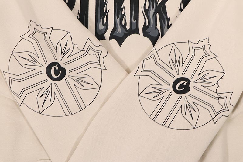 COOKIES WORLD ON FIRE PULLOVER FLEECE HOODIE (NATURAL) CM253HFC05