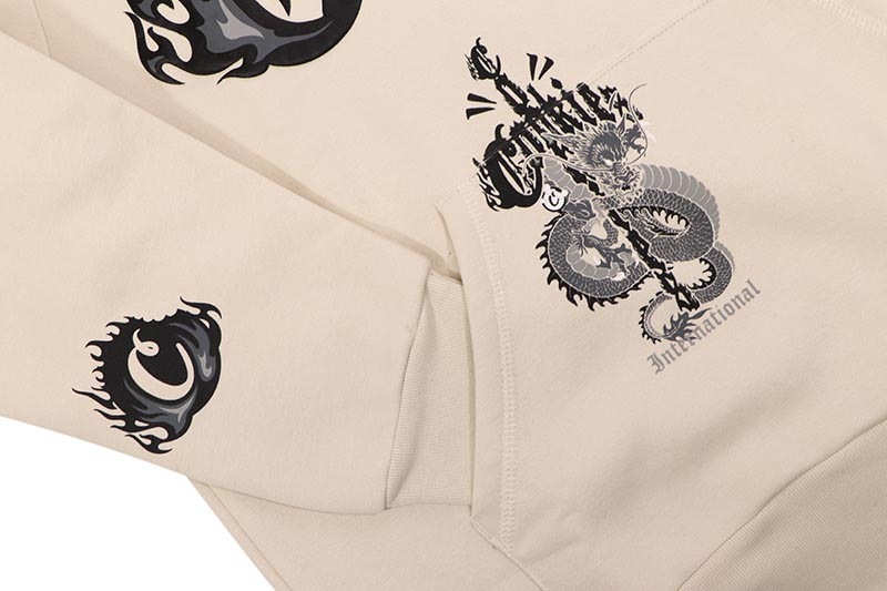 COOKIES WORLD ON FIRE PULLOVER FLEECE HOODIE (NATURAL) CM253HFC05