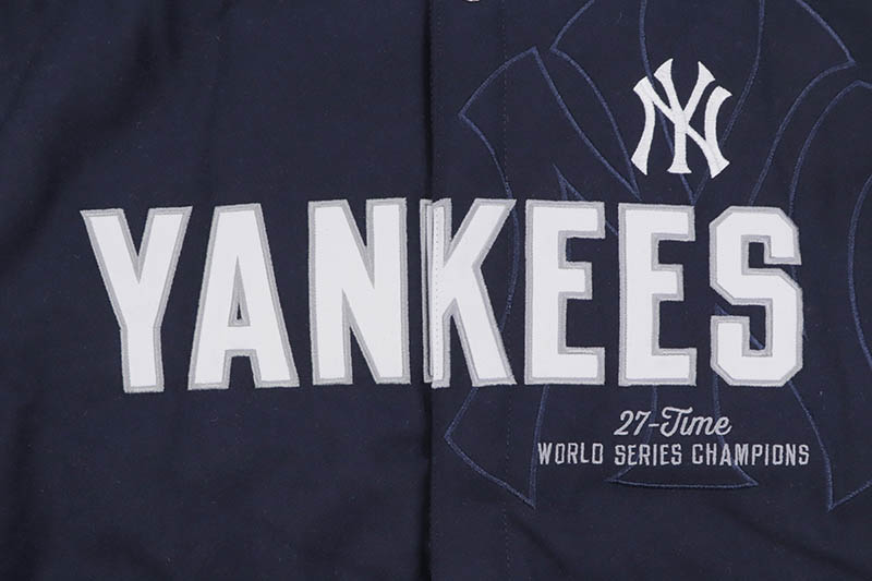 JH Design NEW YORK YANKEES REVERSIBLE WOOL JACKET (YAN103TLY3:NAVY 