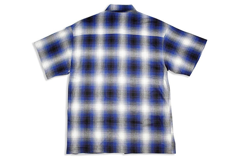 CALTOP PLAID FLANNEL SHORT SLEEVE SHIRT (#2000:ROYAL/WHITE)