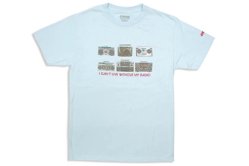 CLASSIC MATERIAL NY I CAN'T LIVE WITHOUT MY RADIO T-SHIRT (POWDER BLUE)