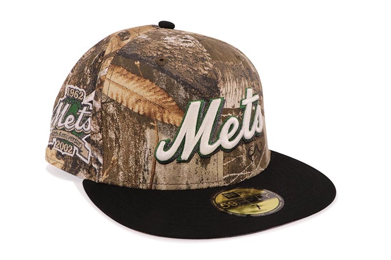 NEW ERA NEW YORK METS 59FIFTY FITTED CAP (40TH ANNIVERSARY SIDE PATCH/GREY UNDER VISOR/REALTREE CAMO BLACK) 14516890