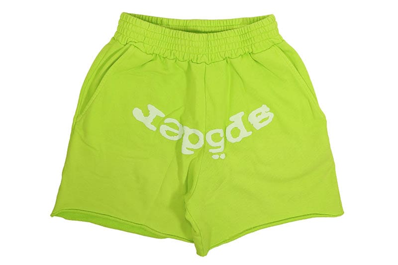 SP5DER OG WEB V2 SWEAT SHORTS (ACID GREEN)