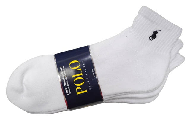 POLO RALPH LAUREN COTTON-BLEND QUARTER SOCK 3-PACK (824032PK:WHITE)