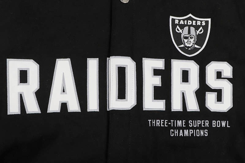 JH Design LAS VEGAS RAIDERS REVERSIBLE WOOL JACKET (RAI103TLY3:BLACK/GREY)