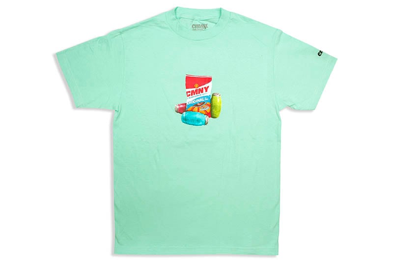 CLASSIC MATERIAL NY SUNFLOWER SEEDS & QUARTER WATERS T-SHIRT (CELADON)