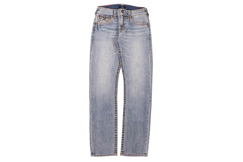 TRUE RELIGION RICKY SUPER T FLAP STRAIGHT JEAN 34" (109561:ALLEY LOOP LIGHT WASH)