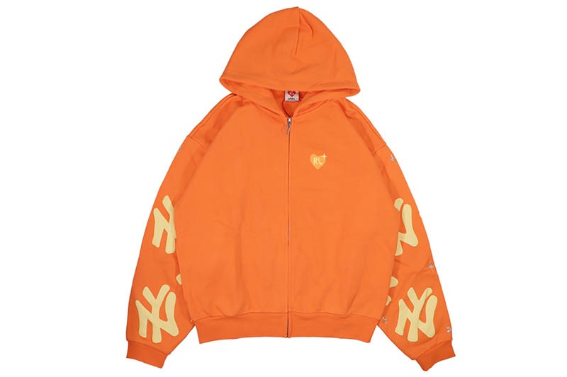 RED LETTERS NOT NY SUNSET SCATTERED ZIP UP HOODIE (ORANGE)