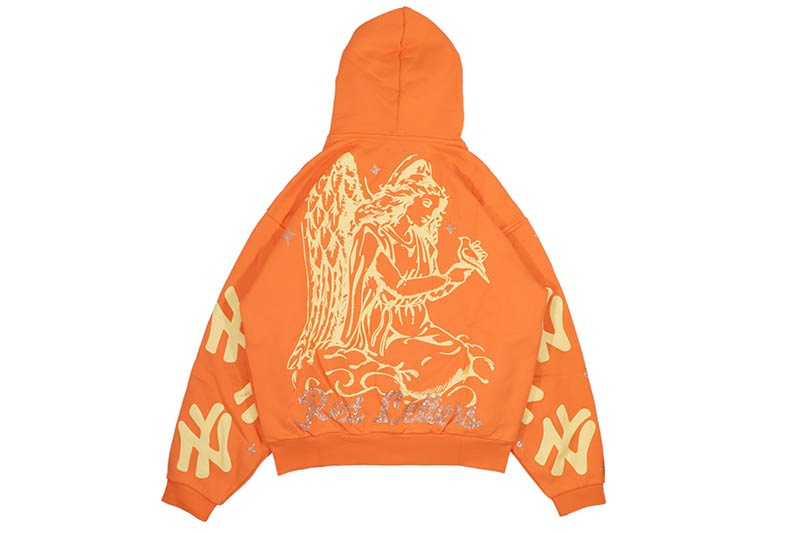 RED LETTERS NOT NY SUNSET SCATTERED ZIP UP HOODIE (ORANGE