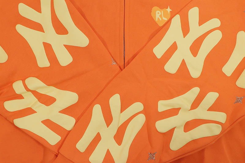 RED LETTERS NOT NY SUNSET SCATTERED ZIP UP HOODIE (ORANGE)