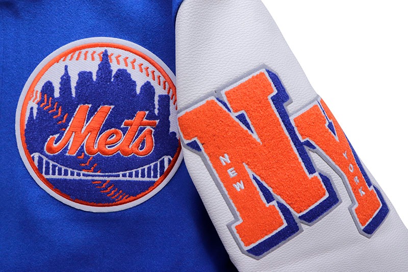 PRO STANDARD NEW YORK METS OLD ENGLISH LOGO WOOL VARSITY JACKET