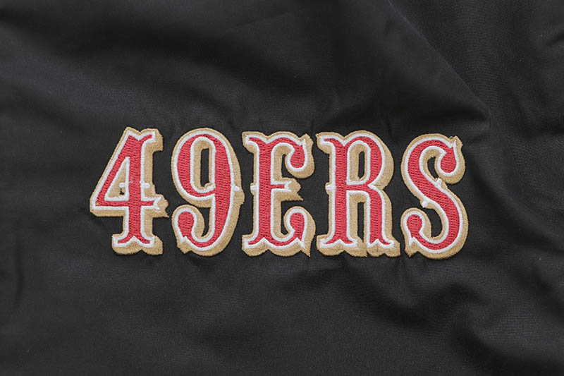 JH Design SAN FRANCISCO 49ERS REVERSIBLE WOOL JACKET (49R103TLY3:BLACK/RED)