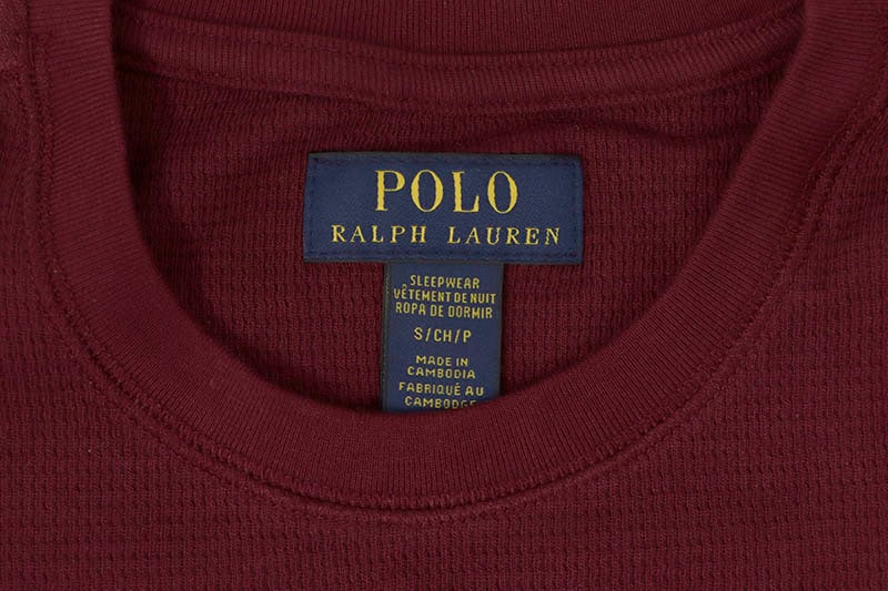 POLO RALPH LAUREN WAFFLE-KNIT POLO BEAR THERMAL SHIRT (PW26HF-AZ9O:BURGUNDY)