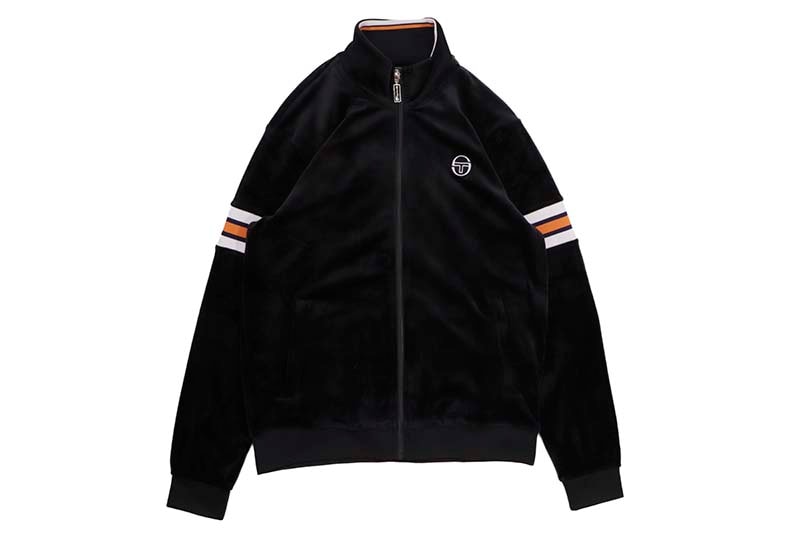 Sergio Tacchini Men's Ostuni Velour Track Jacket - Black Beauty (Fall/Winter 2024 Collection)