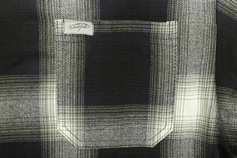 CALTOP PLAID FLANNEL LONG SLEEVE SHIRT (#2000:NAVY/IVORY)