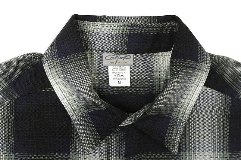 CALTOP PLAID FLANNEL LONG SLEEVE SHIRT (#2000:NAVY/IVORY)