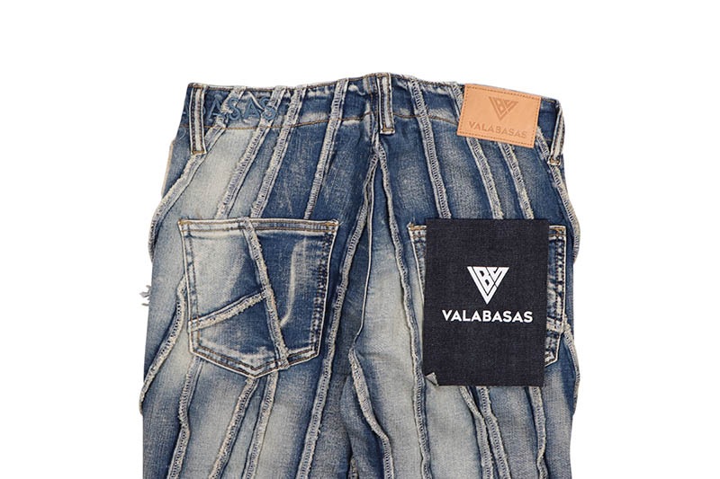 VALABASAS TWISTED STACKED DENIM (VLBS-VJ3-1016:LIGHT BLUE WASH