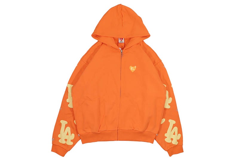 RED LETTERS NOT LA SUNSET SCATTERED ZIP UP HOODIE (ORANGE)