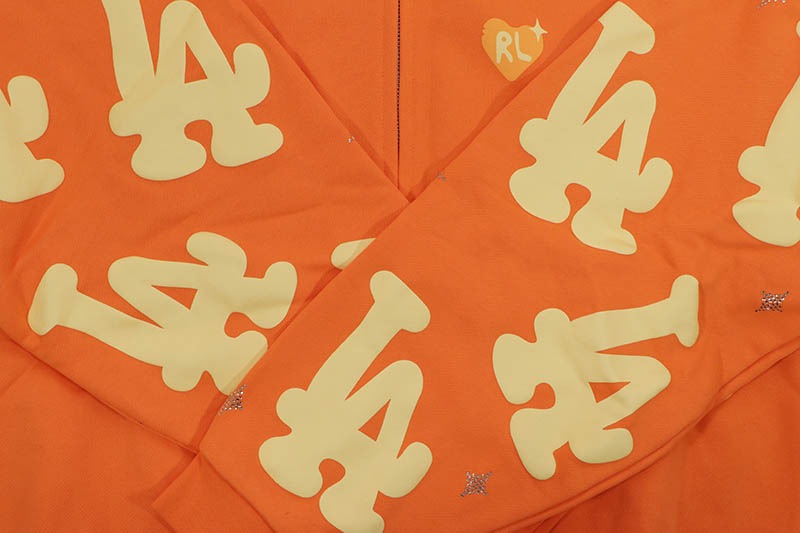 RED LETTERS NOT LA SUNSET SCATTERED ZIP UP HOODIE (ORANGE)