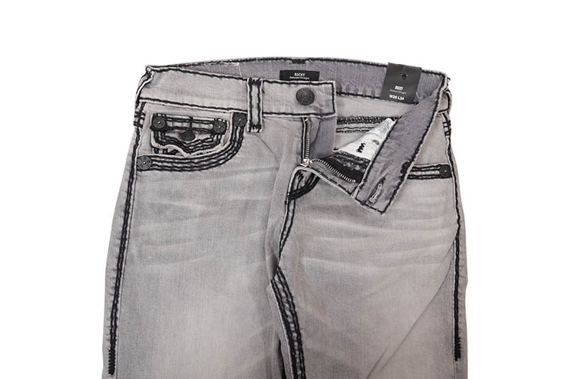 TRUE RELIGION RICKY SUPER QT STRAIGHT JEAN 34" (109756:GRITSTONE GREY WASH)