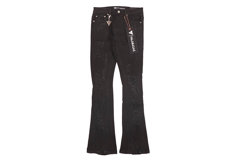 VALABASAS STEELTOE STACKED JEAN (VLBS-VJ3-1090:JET BLACK)