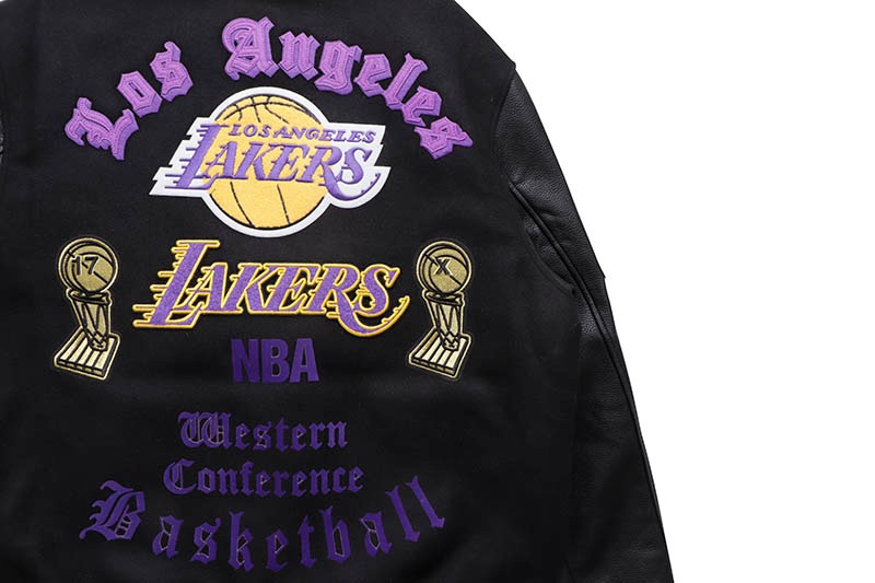 PRO STANDARD LOS ANGELES LAKERS OLD ENGLISH LOGO WOOL VARSITY JACKET (BLL654330:BLACK)